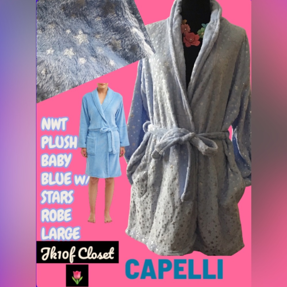 LOWEST🌺 NWT CAPELLI NY LARGE or XL PLUSH BELTED w/ POCKETS SHORT ROBE